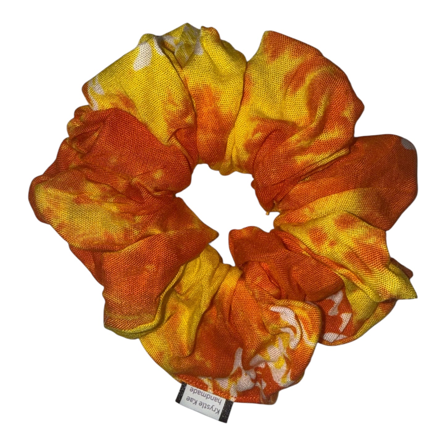 Orange and Yellow Tye-Dye Scrunchie
