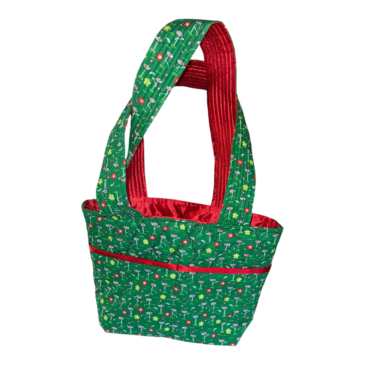 Flamingo  Skulls Market Tote Bag