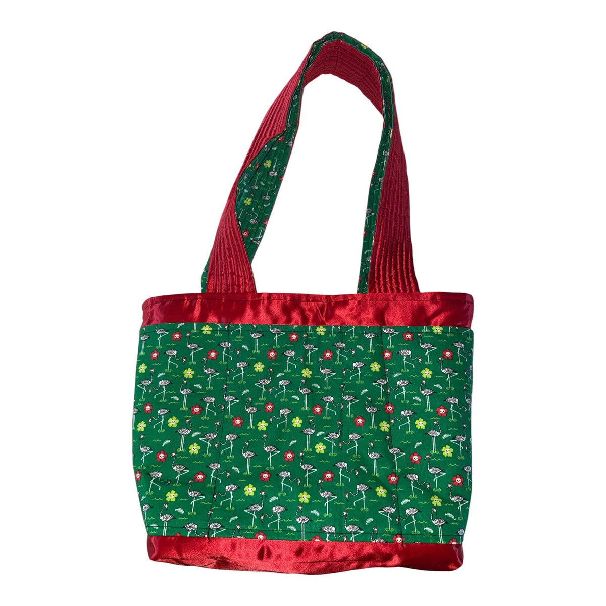 Flamingo  Skulls Market Tote Bag