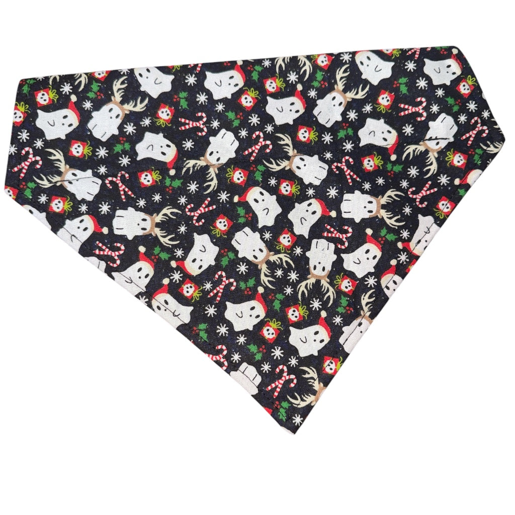 Ghostly Christmas dog bandanna