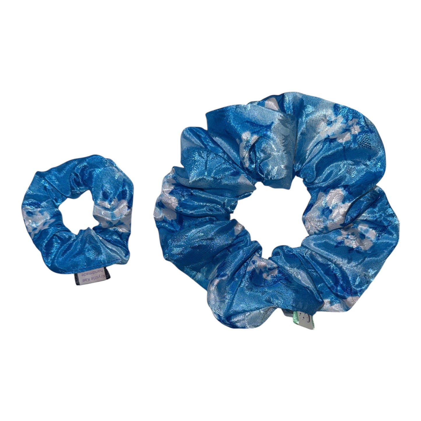 Blue and White floral Scrunchie