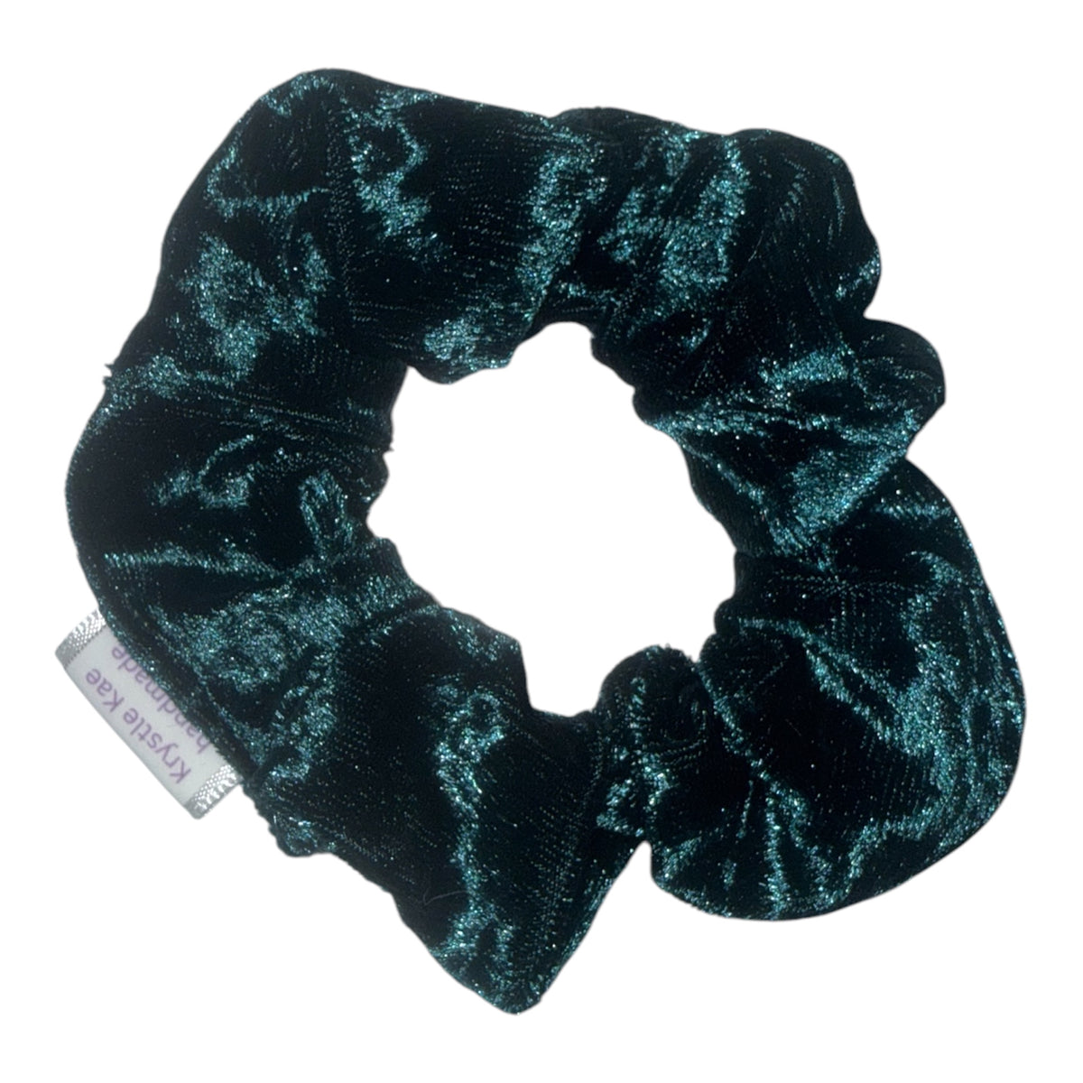 Deep Teal Velvet Scrunchie