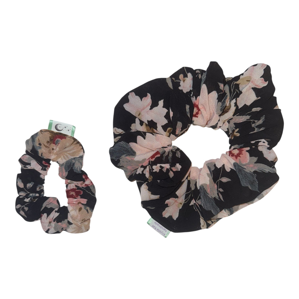 Vintage Floral Mesh Scrunchie