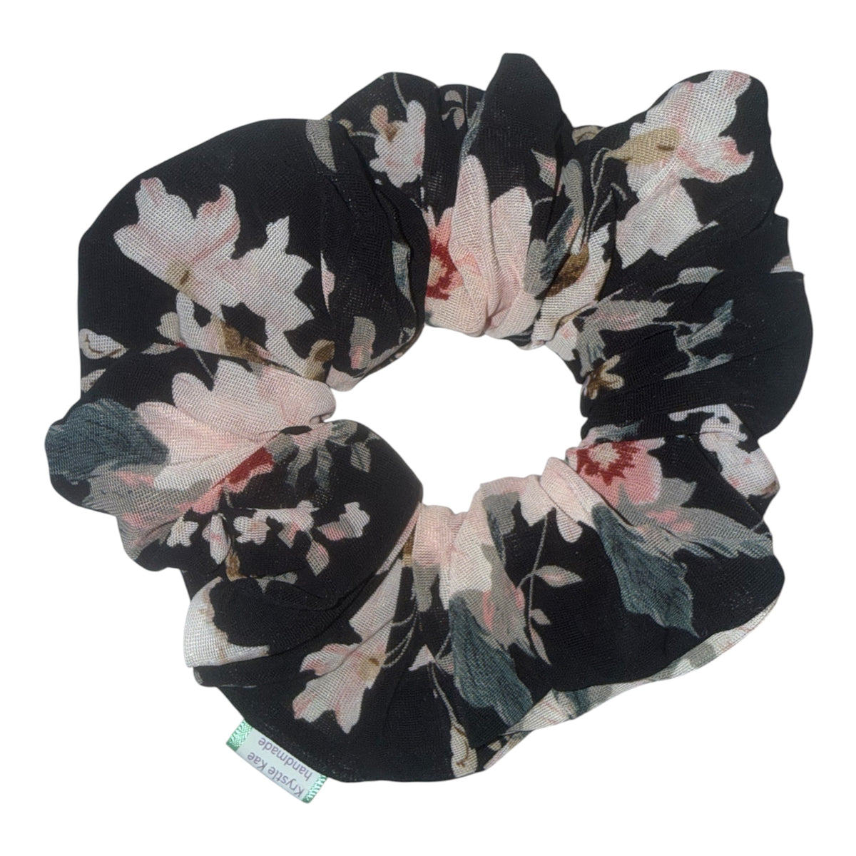 Vintage Floral Mesh Scrunchie