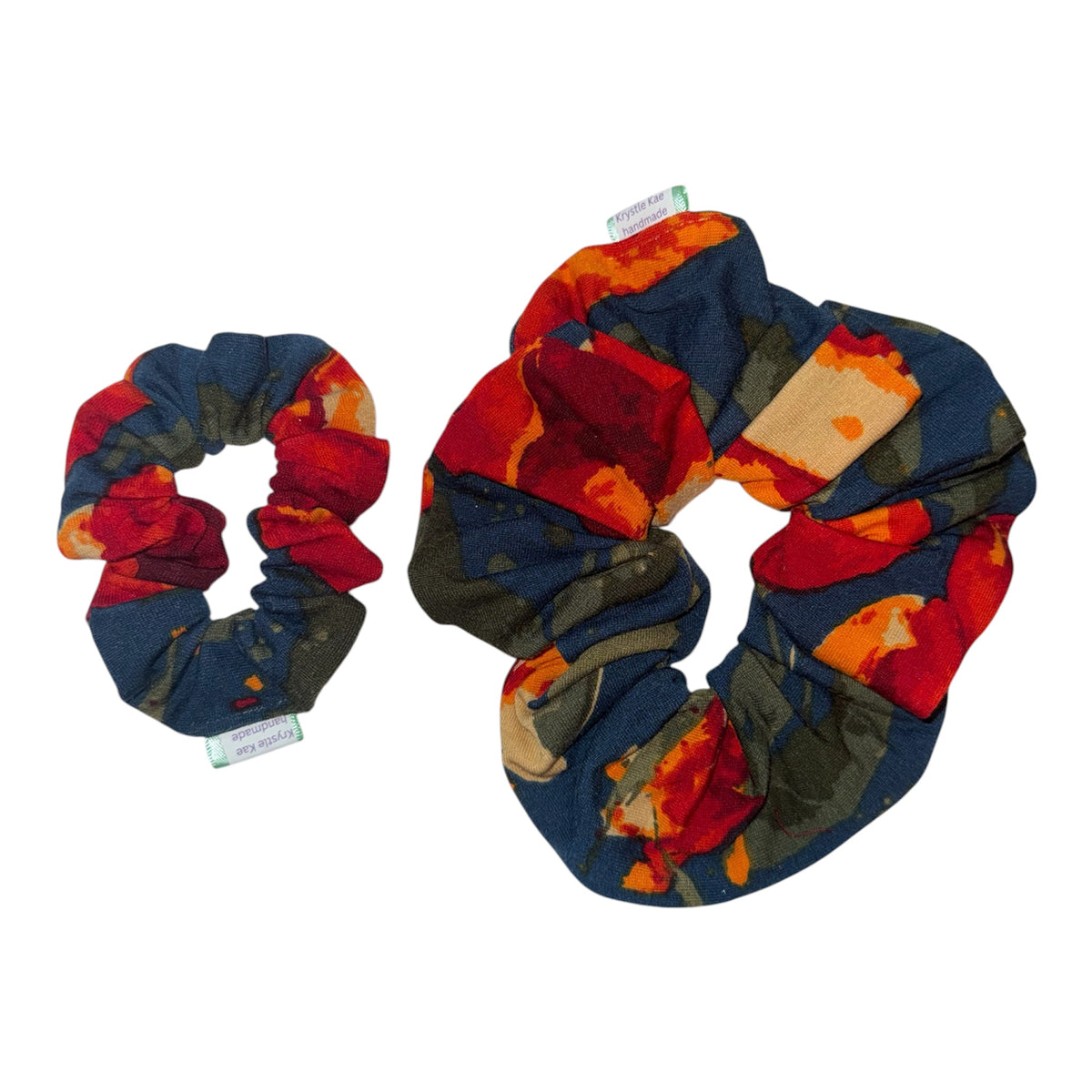 Orange & Red floral Scrunchie