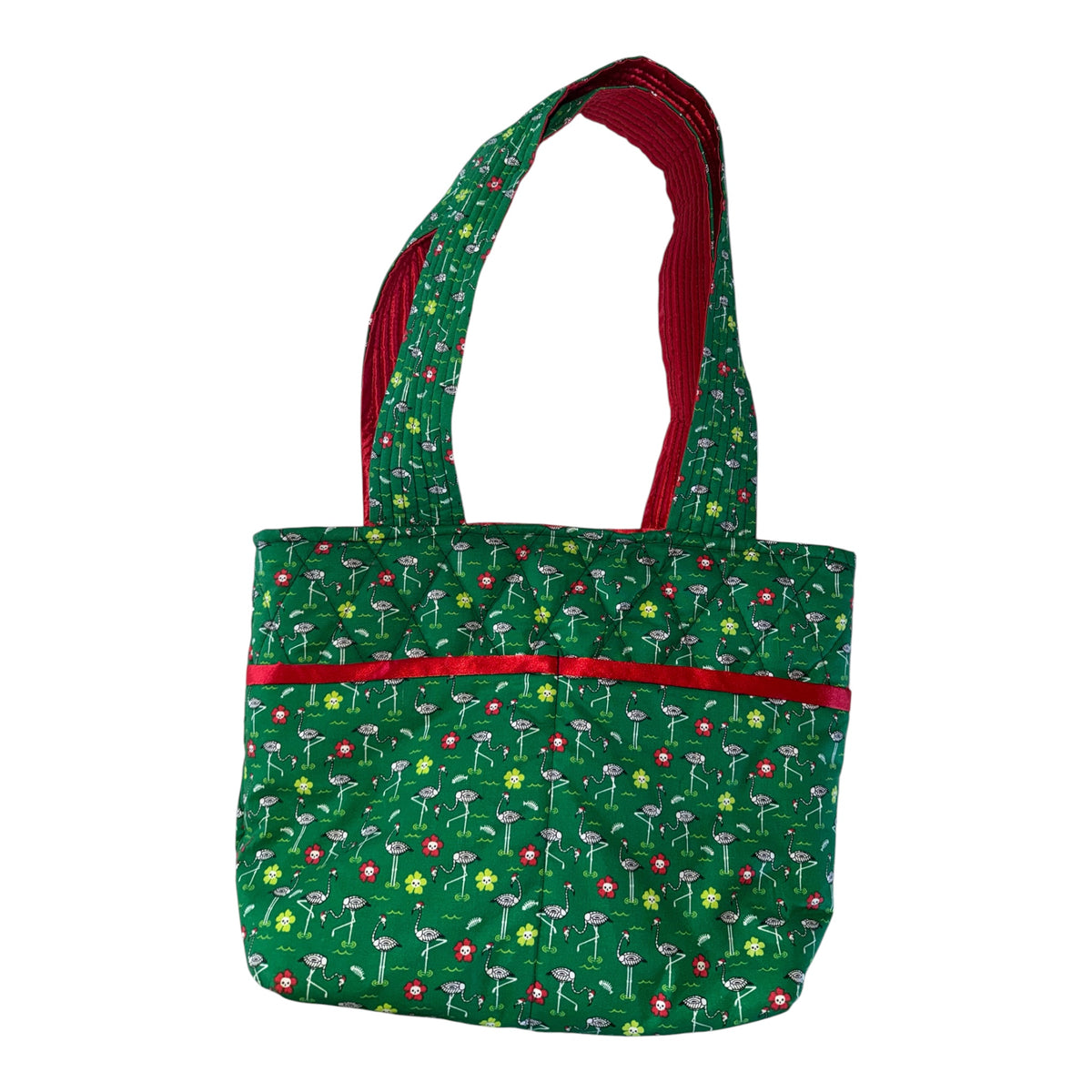 Flamingo  Skulls Market Tote Bag