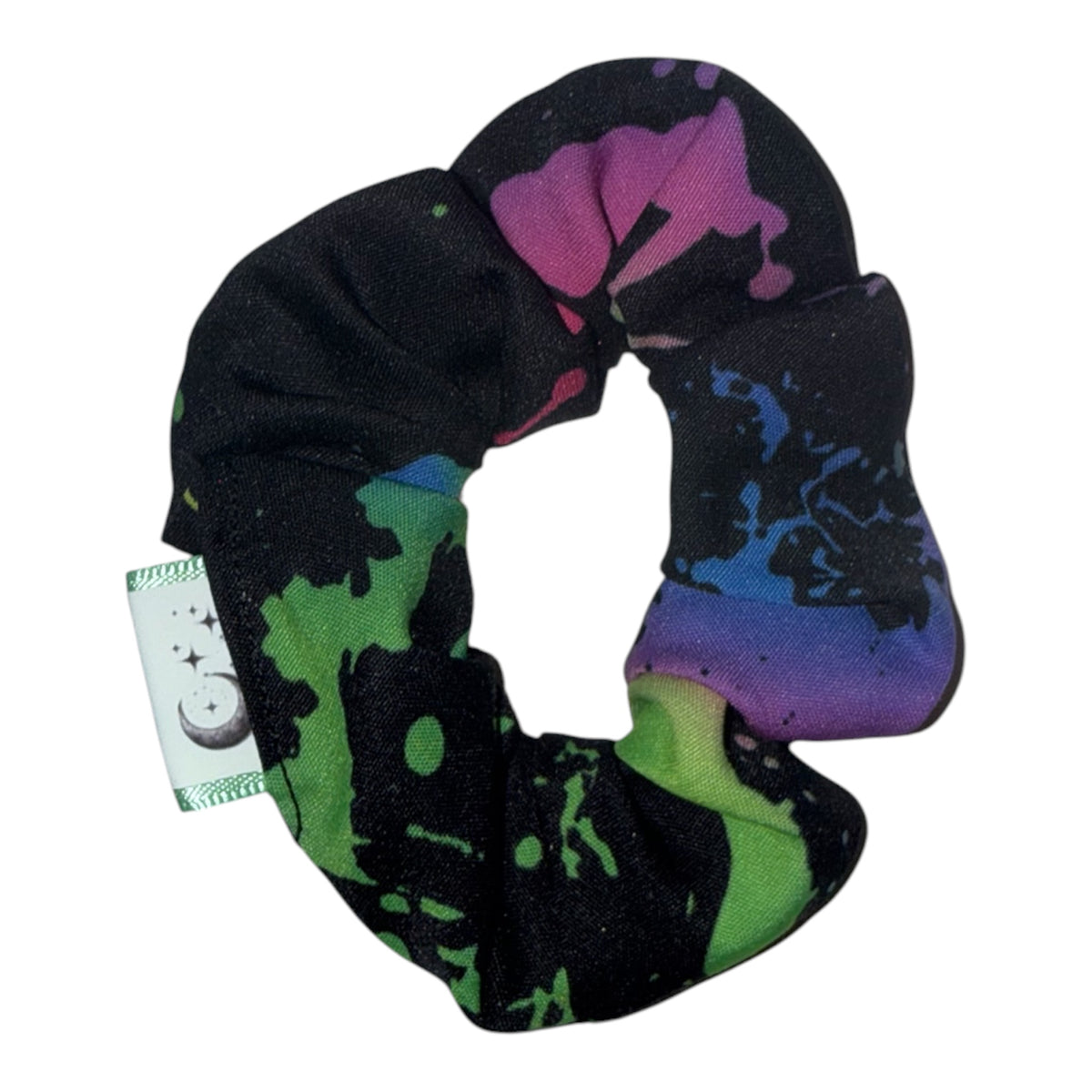 Rainbow Paint Splatter Mini Scrunchie