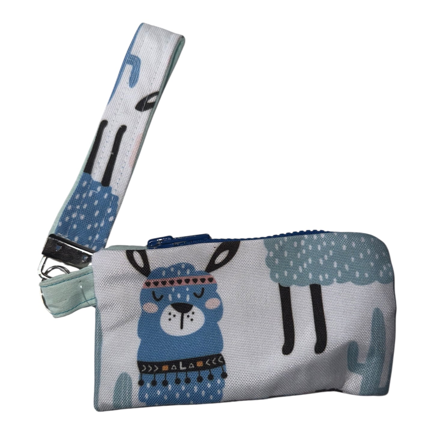 Pink and Blue Lammas  Zipper Coin Pouch with wristlet