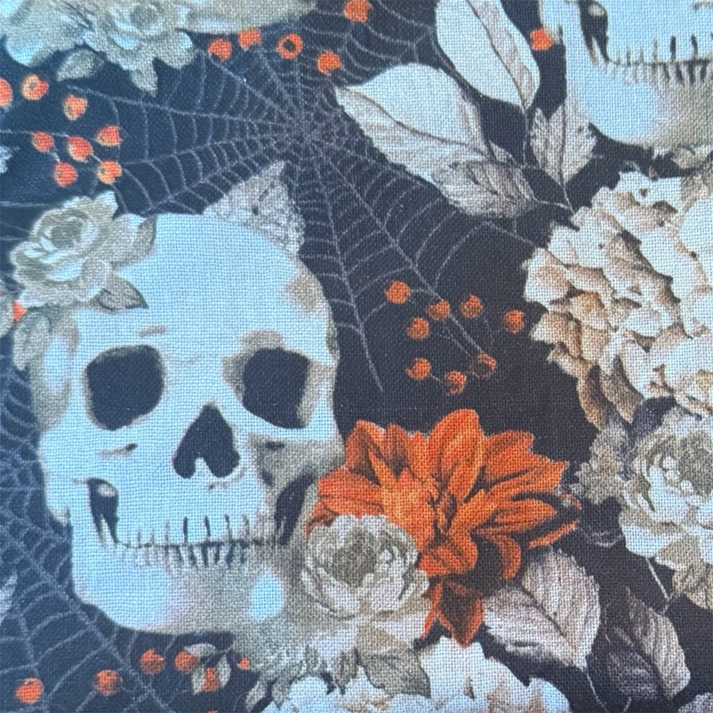 Autumn Floral Skulls Zipper Pouch and Wristlet