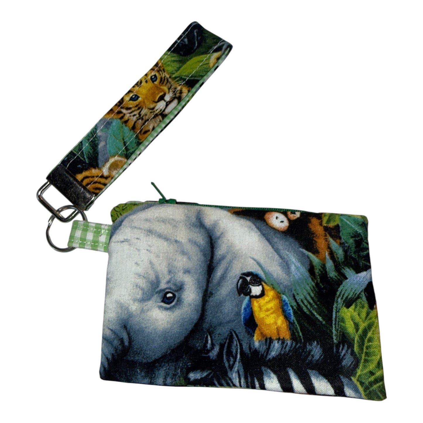Jungle Animals Zipper Coin Pouch with wristlet