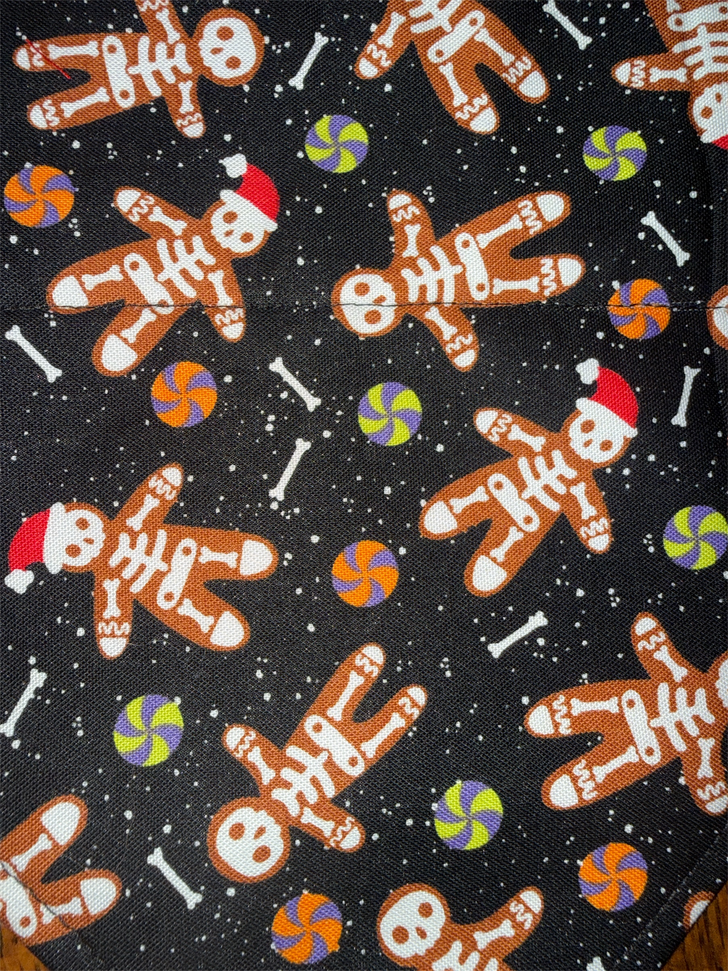Gingerbread man skull dog bandanna