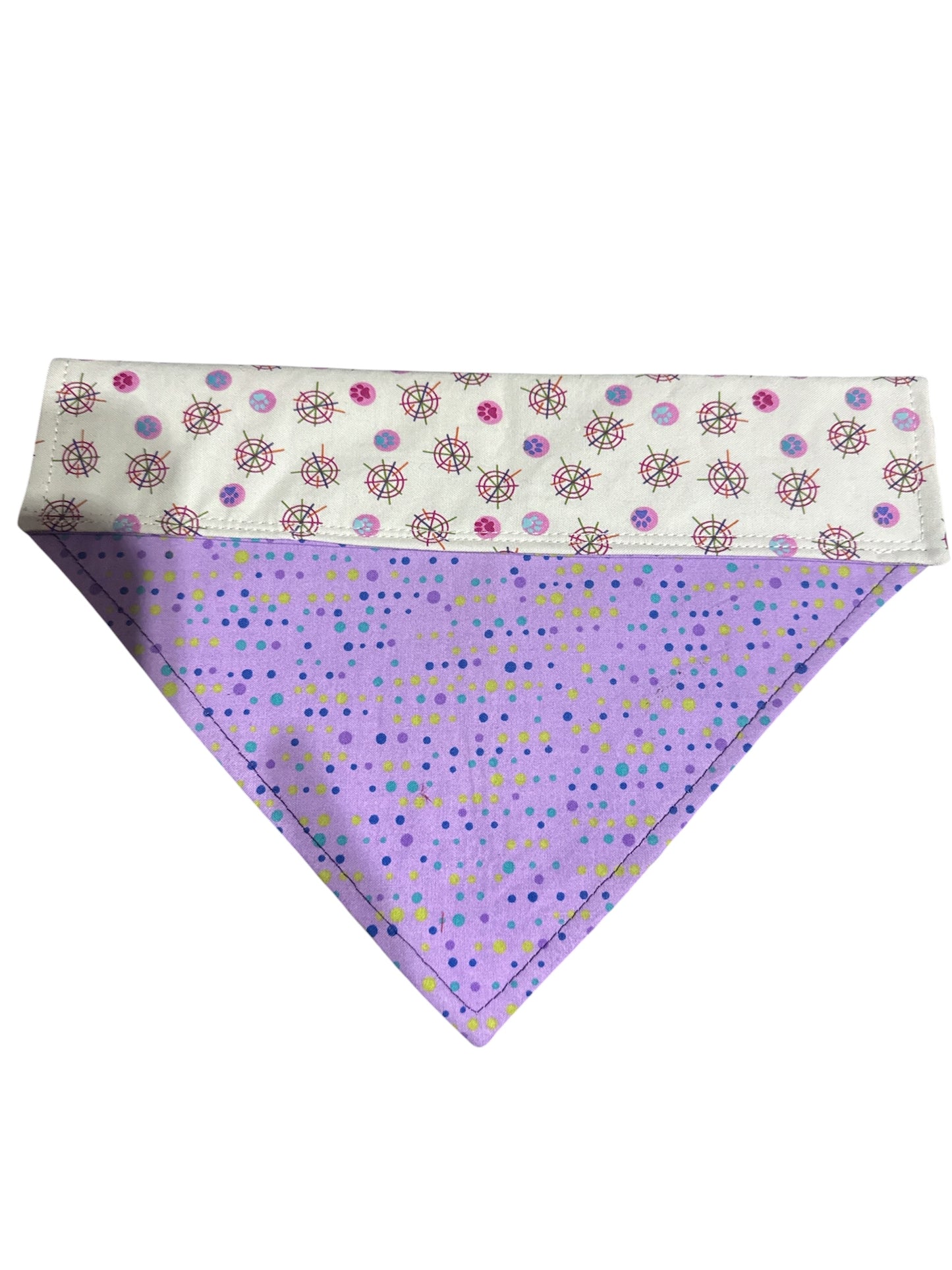 Purple paw print dog bandannas