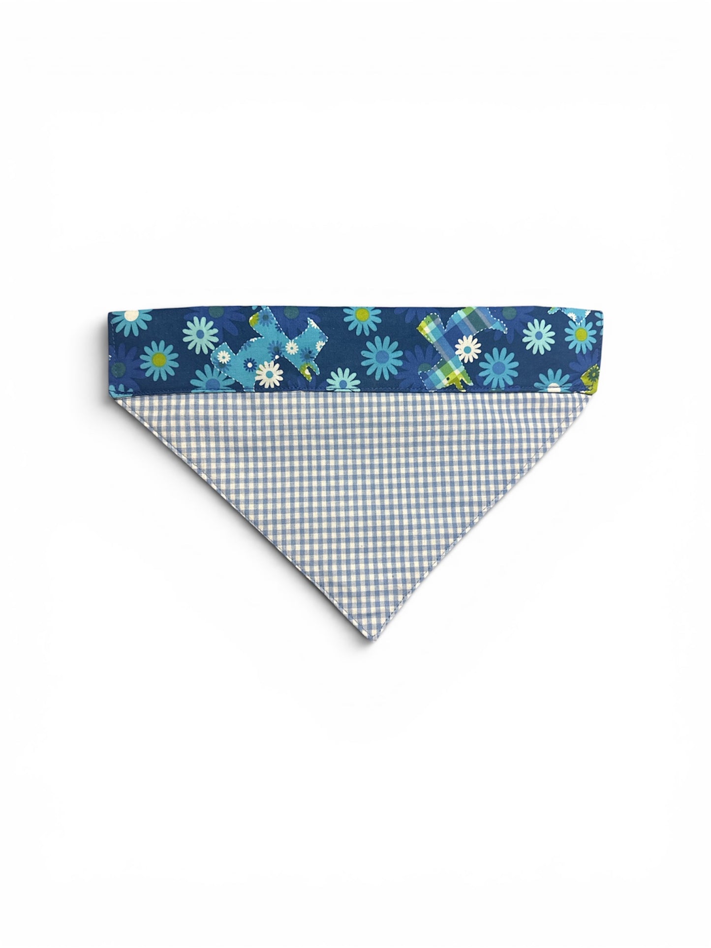 Blue Scotty dog w/flowers dog bandannas