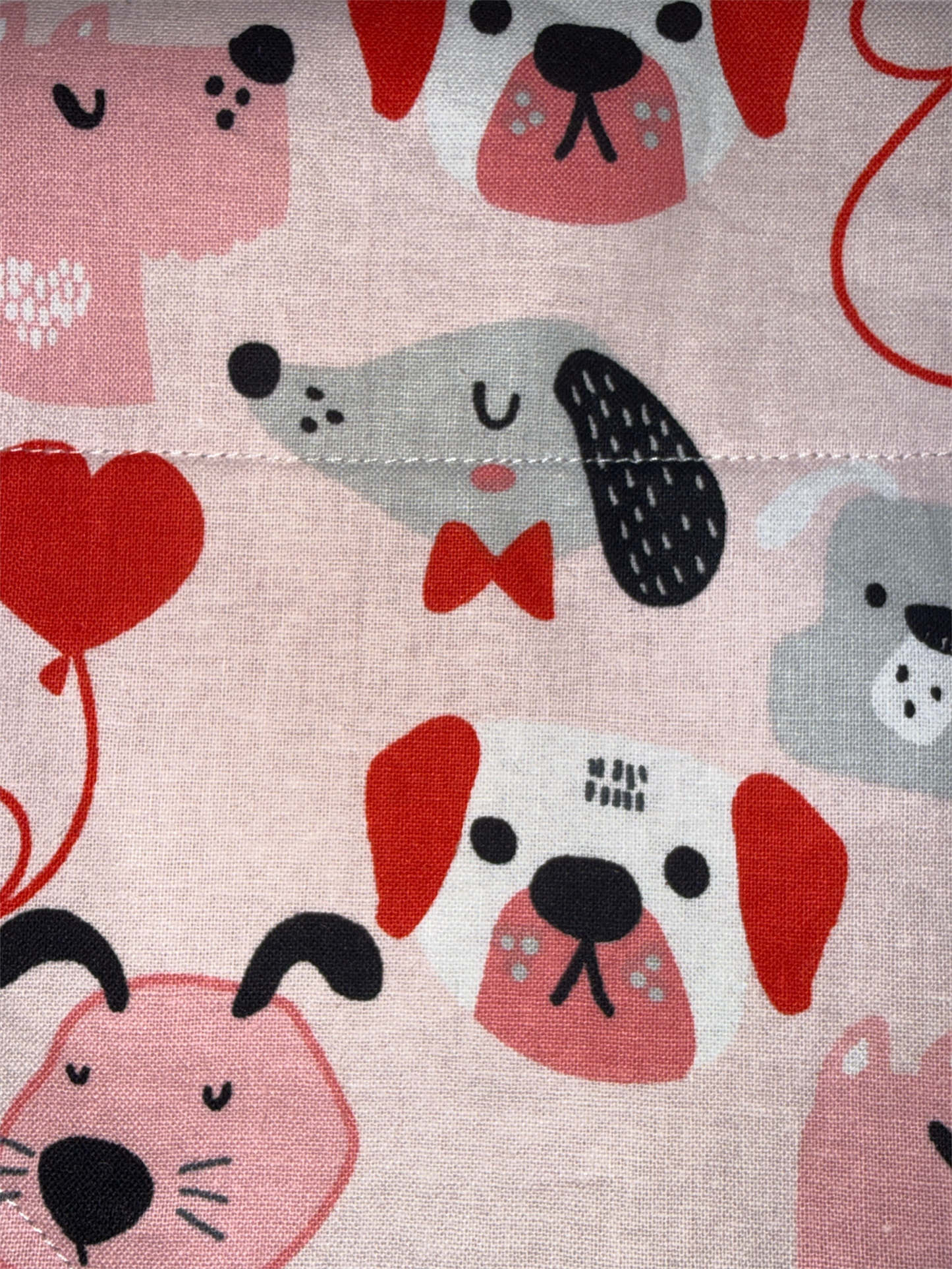 Dogs on pink dog bandannas