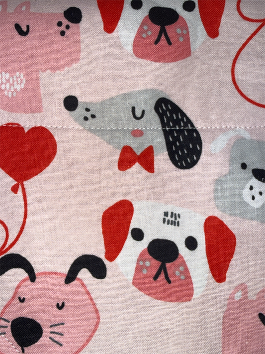 Dogs on pink dog bandannas