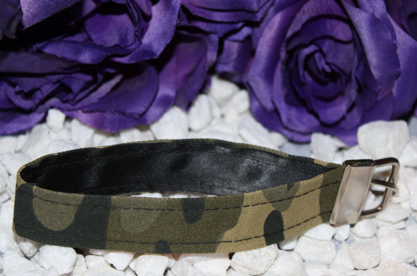 Handmade Green Camo Key Fob Wristlet