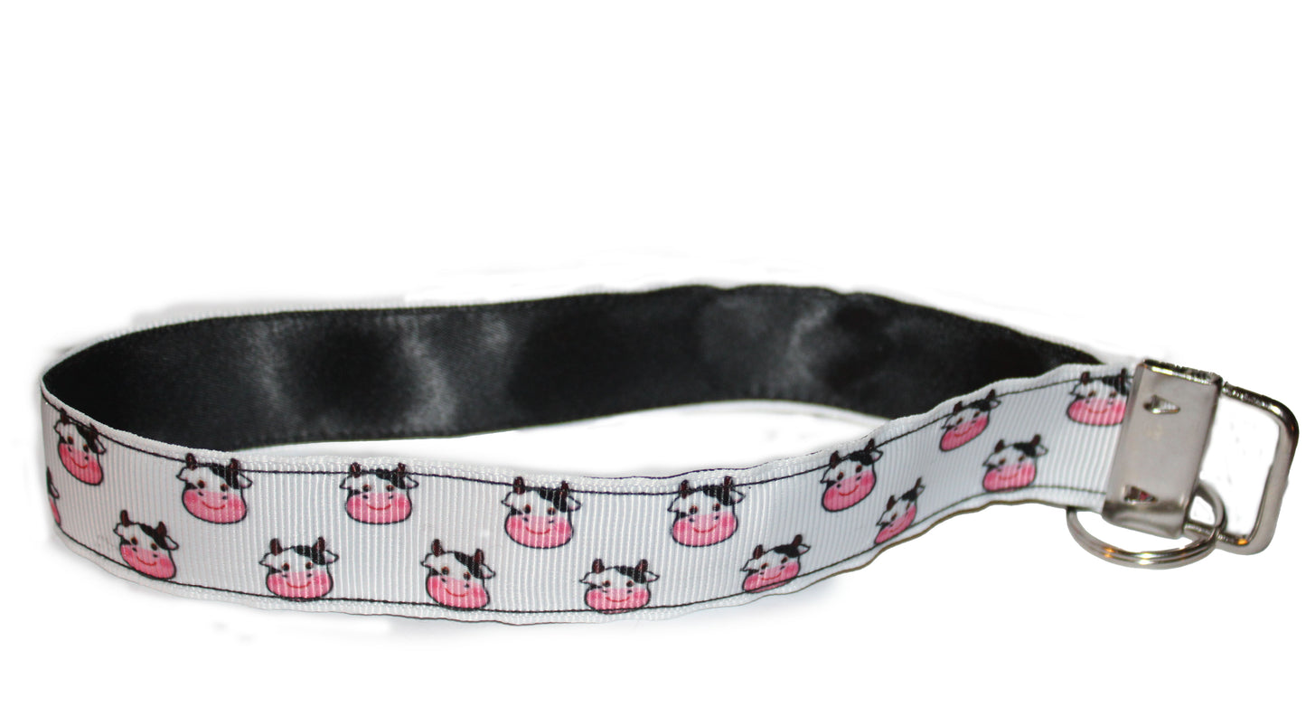 Adorable Cow Face Key Fob Wristlet