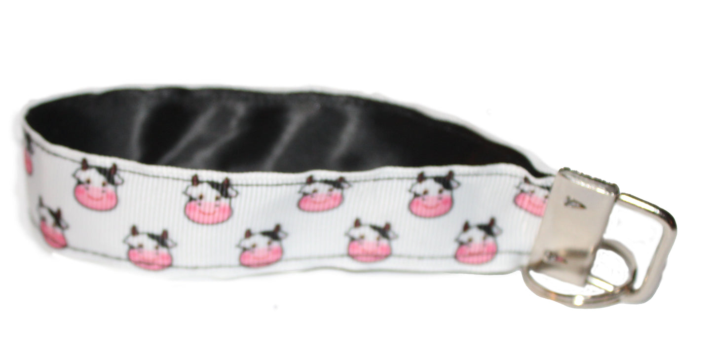 Adorable Cow Face Key Fob Wristlet