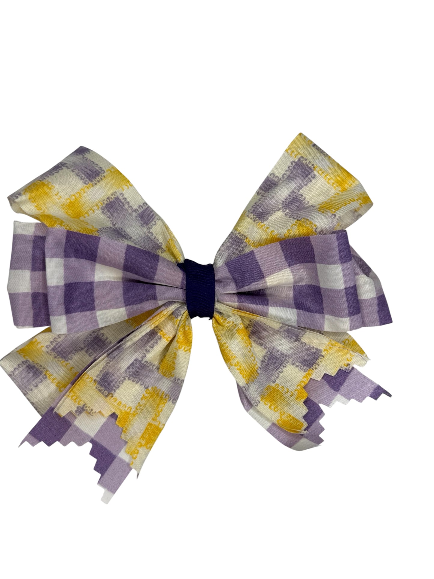 Purple Gingham Large Hair Bow