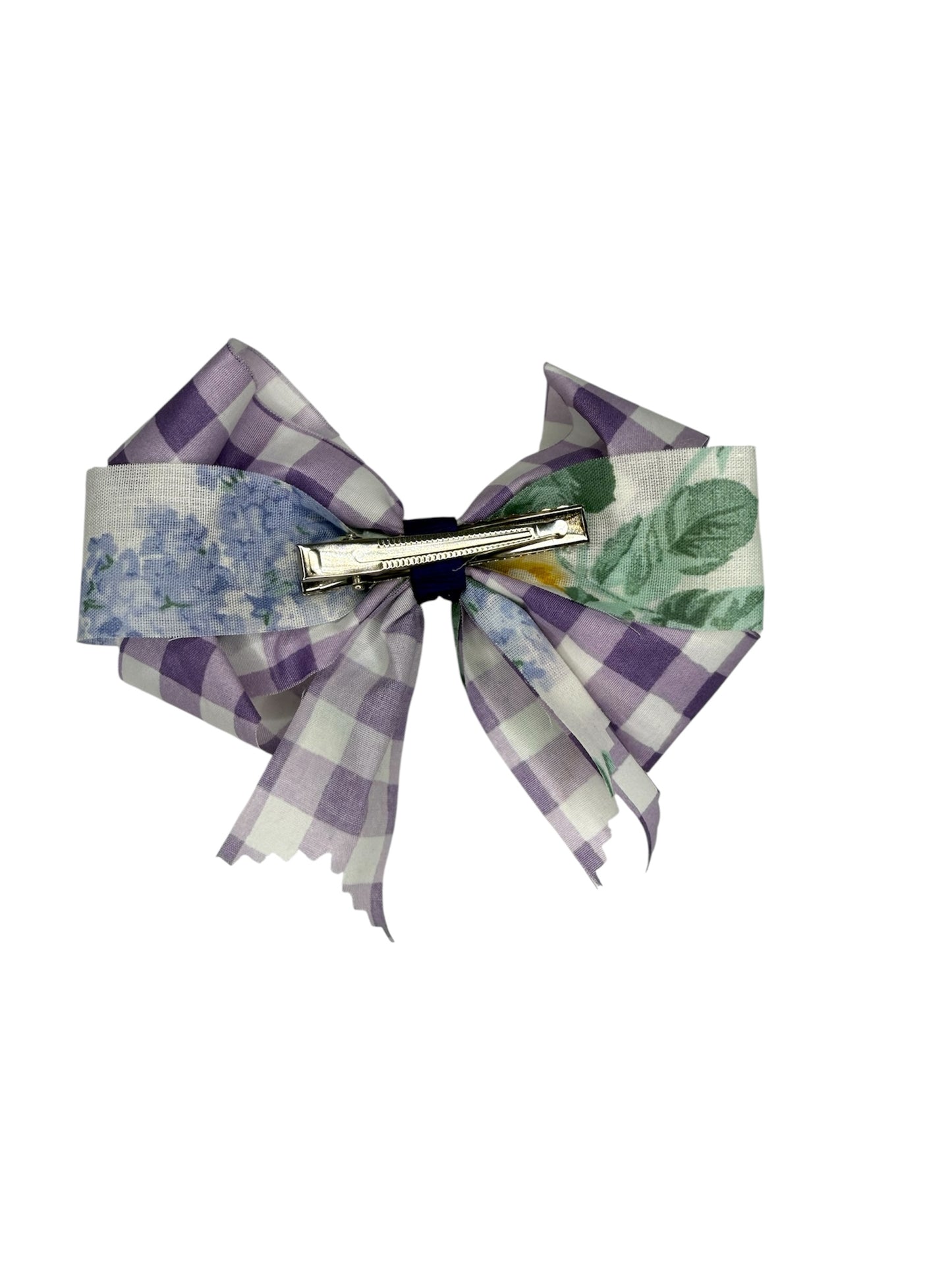 Lavender Gingham Large Hair Bow