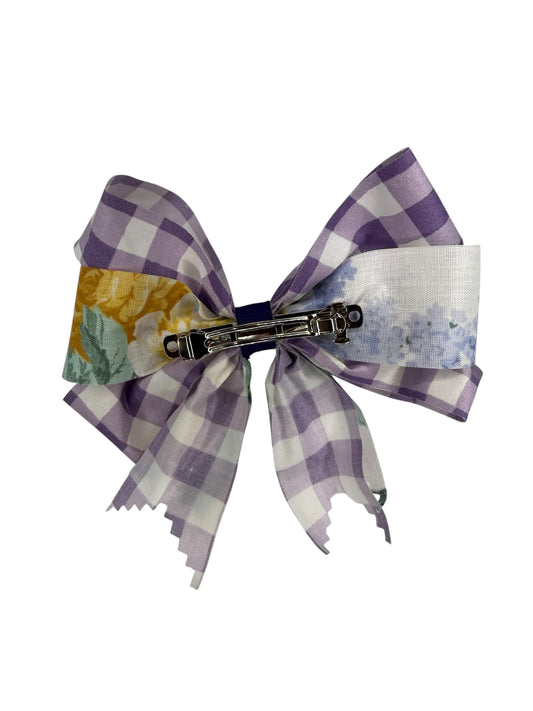 Lavender Gingham Large Hair Bow
