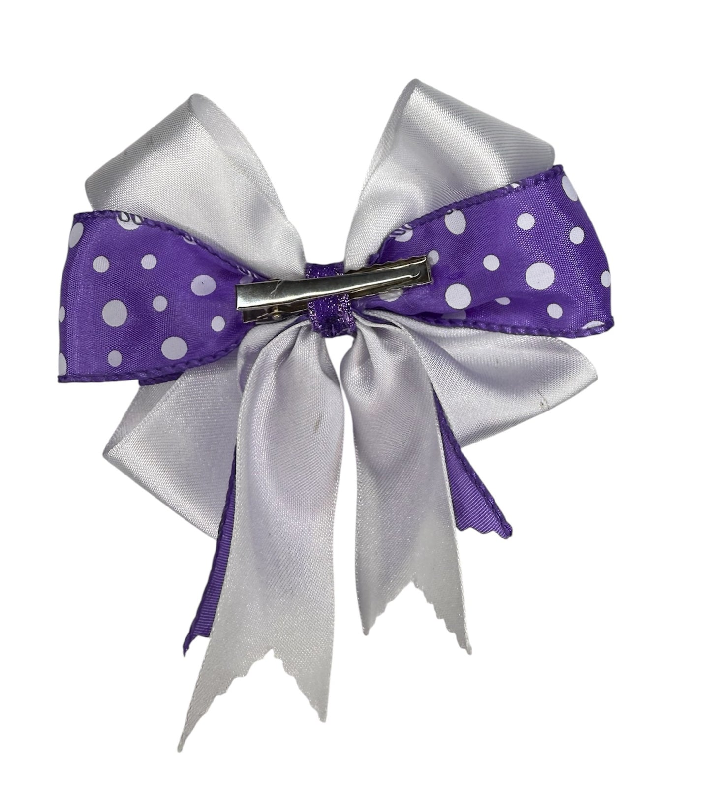 Grape Polka Dot  Large Hair Bow