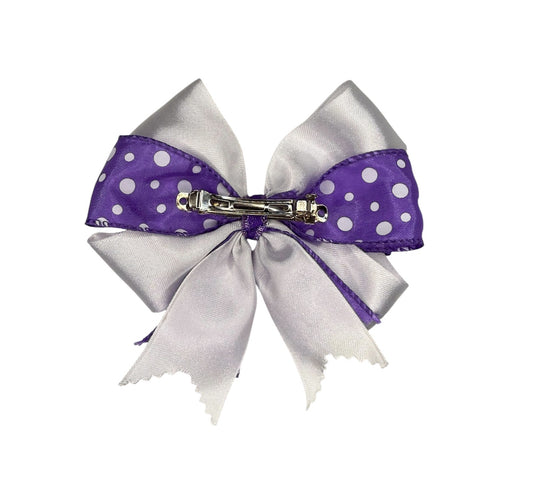 Grape Polka Dot  Large Hair Bow