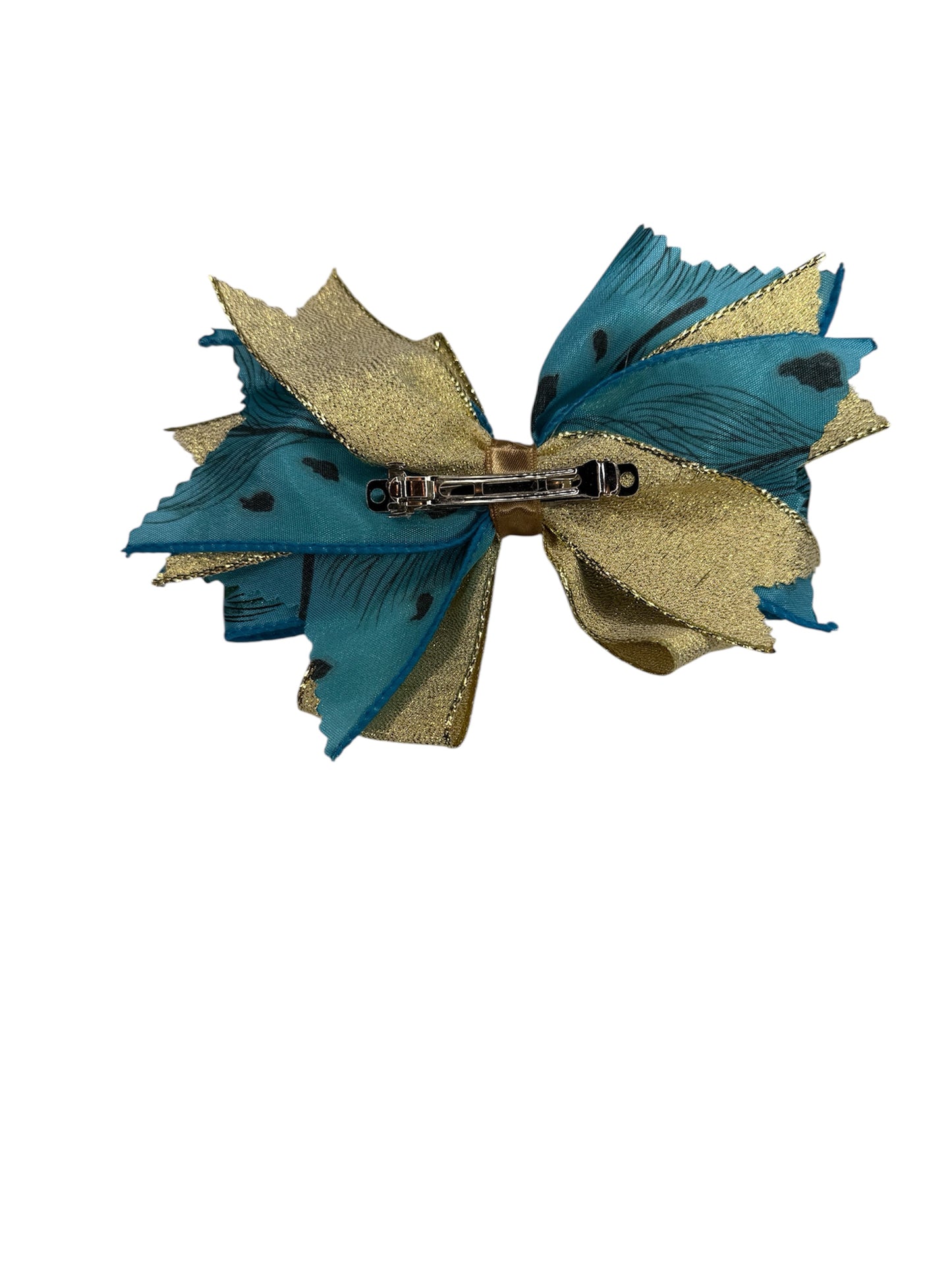 Peacock Elegance  Large Hair Bow