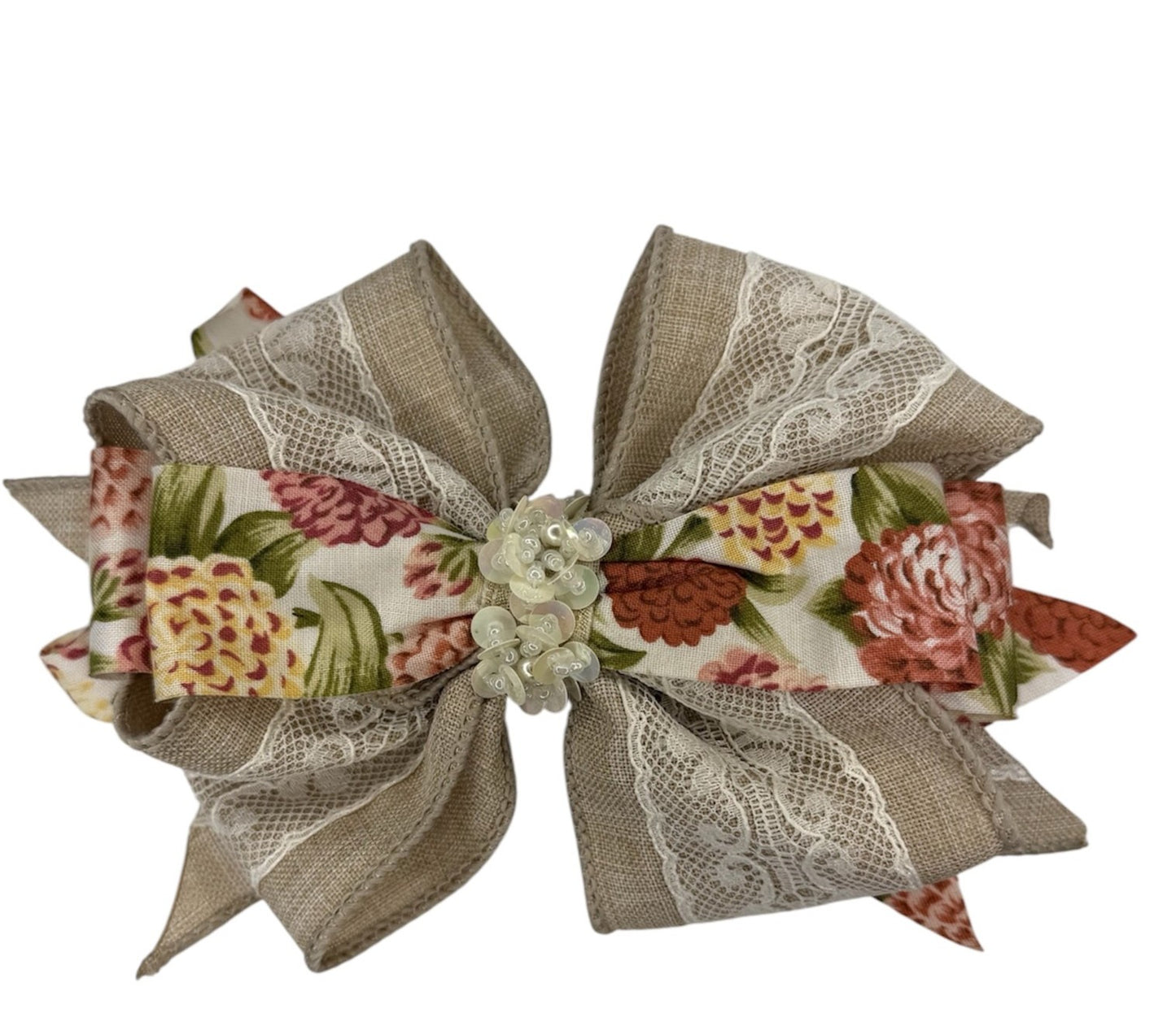 Rustic Blossom  Large Hair Bow