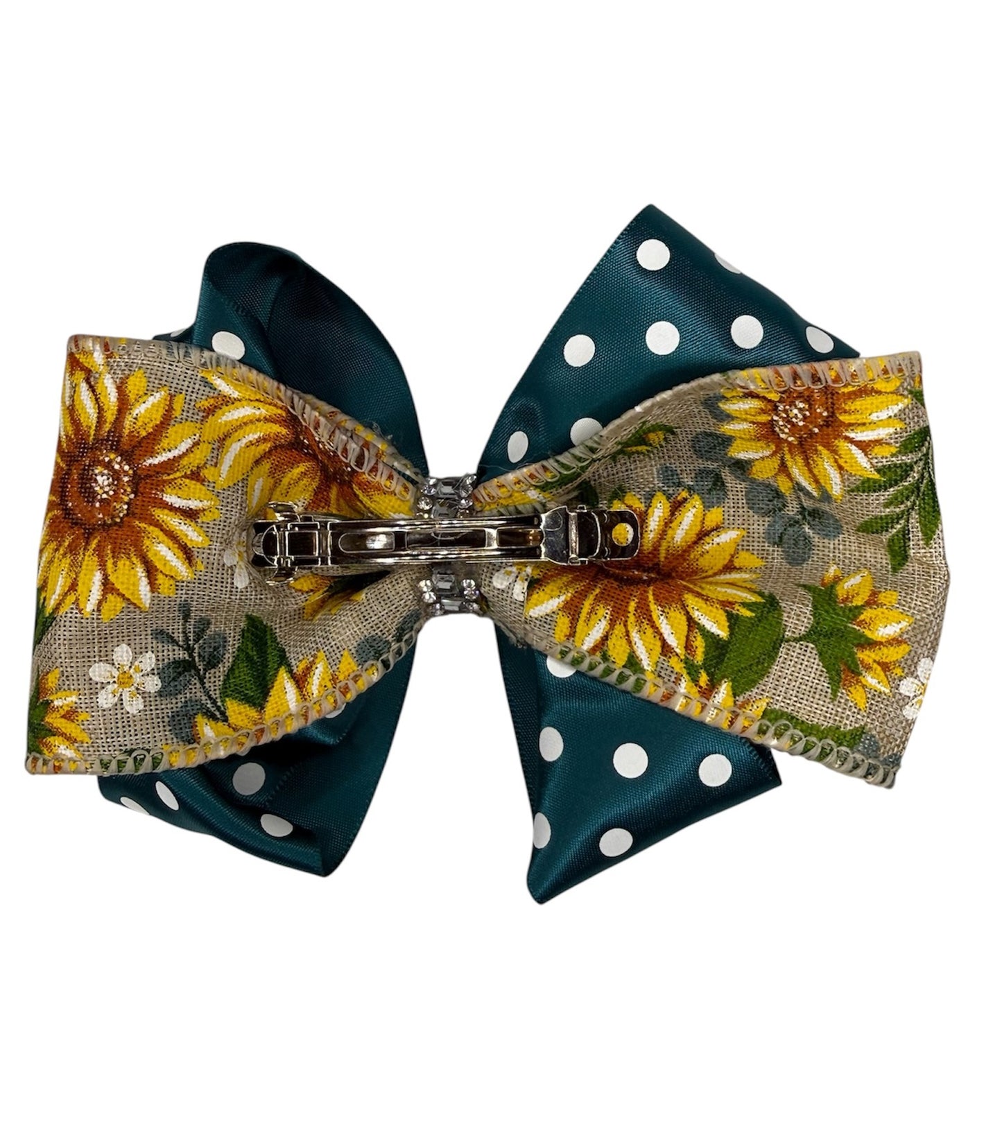 Sunburst with polka dots Large Hair Bow