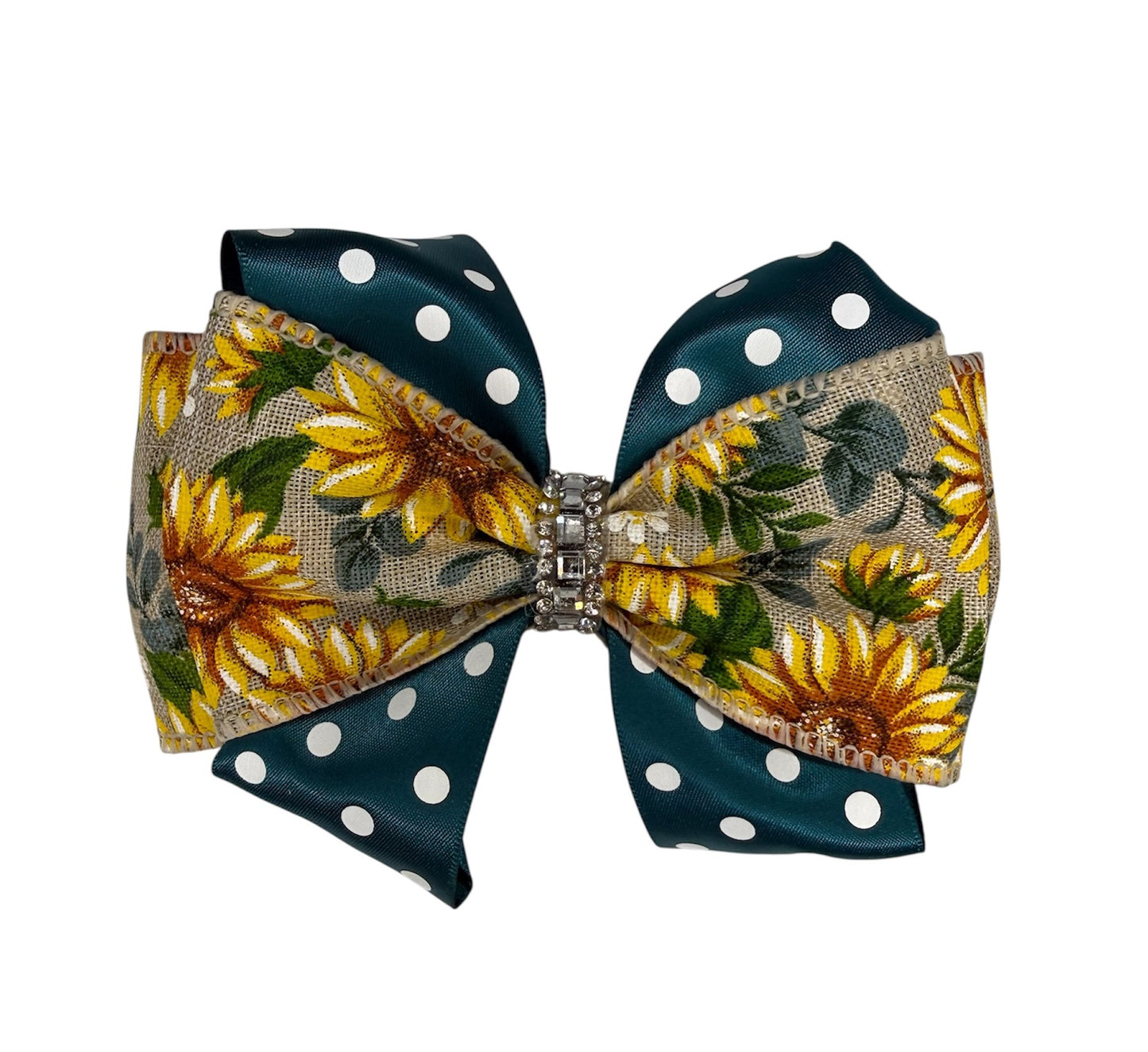 Sunburst with polka dots Large Hair Bow