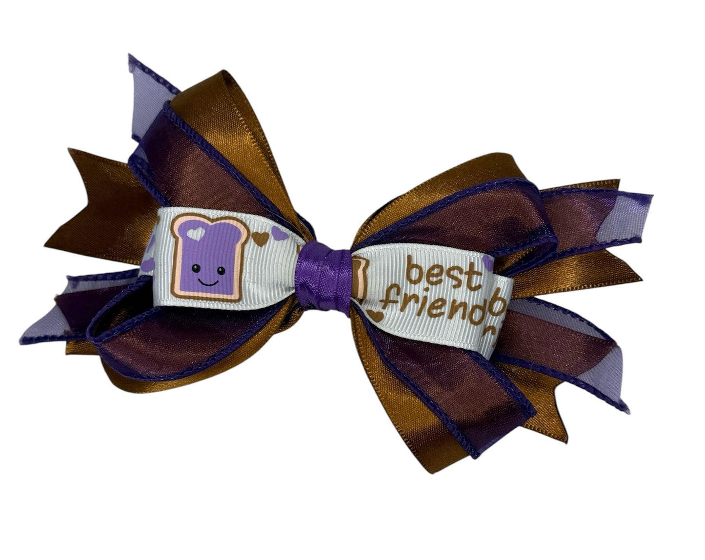 Peanut butter jelly Time  Medium Hair Bow