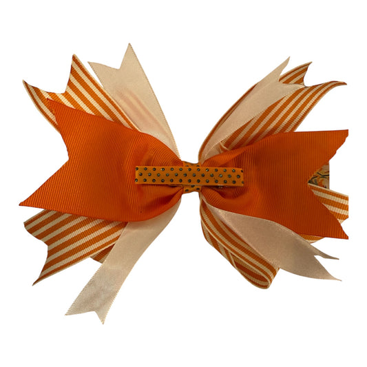 Harvest Stripe Large Hair Bow
