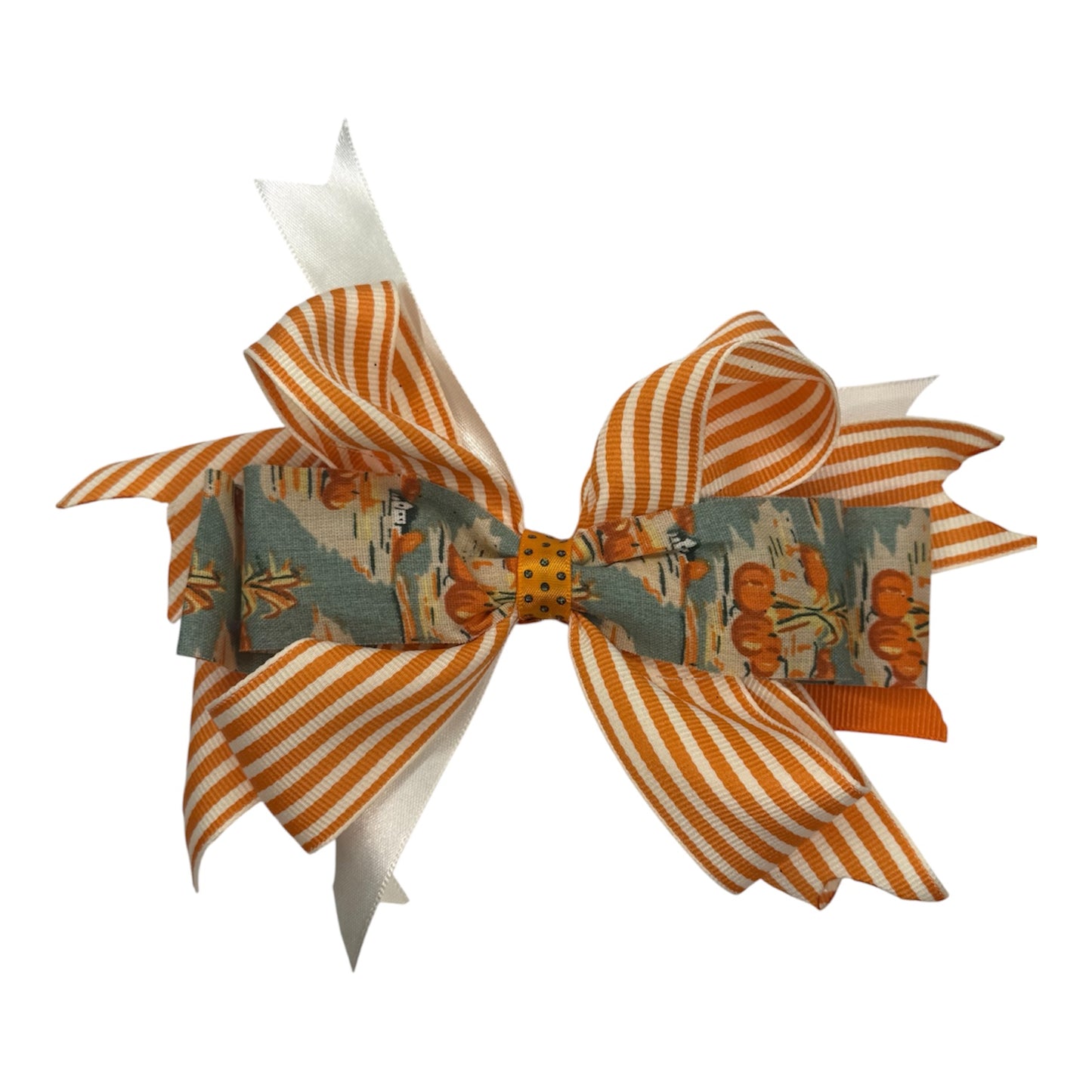 Harvest Stripe Large Hair Bow