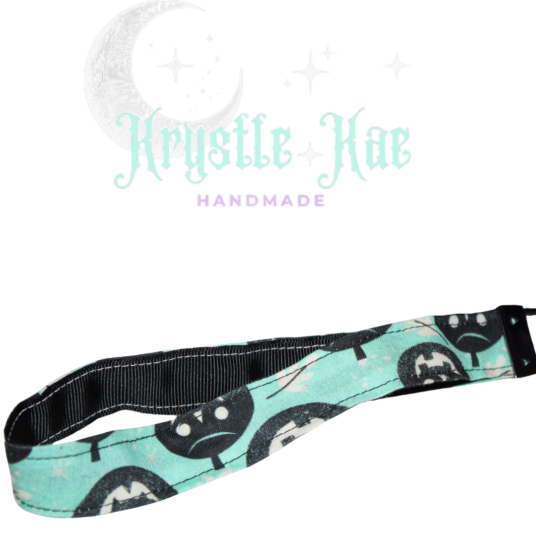 Handmade Teal Pumpkin Key Fob Wristlet