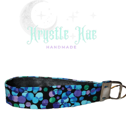 Blue Dots  Key Fob Wristlet