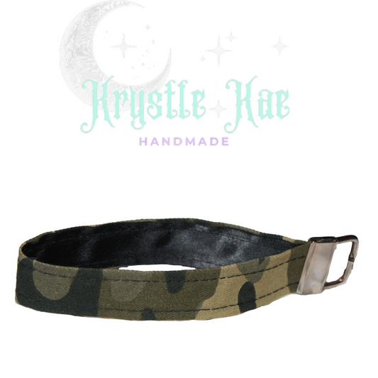 Handmade Green Camo Key Fob Wristlet