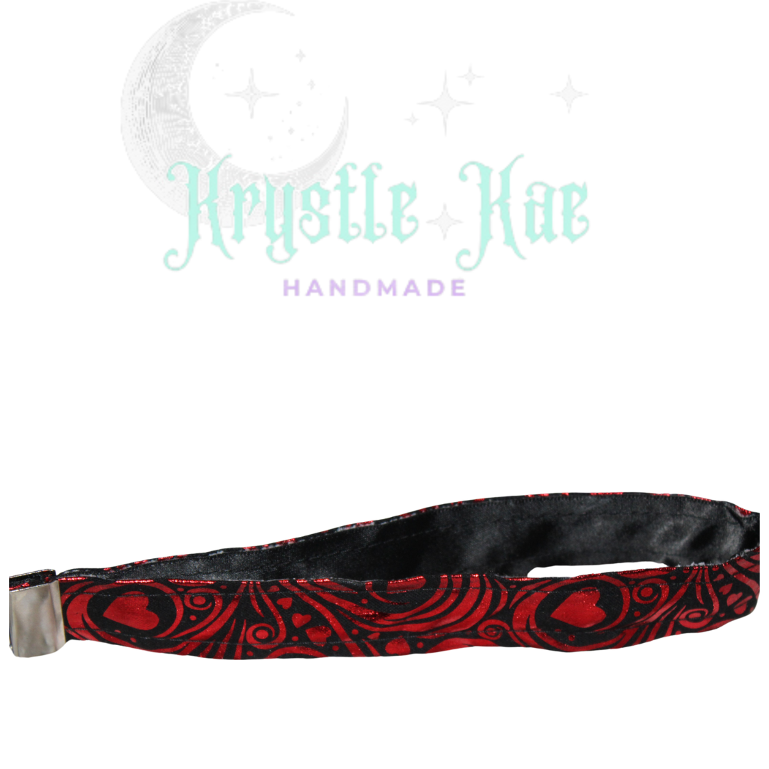 Handmade Shinny Red Hearts Key Fob Wristlet