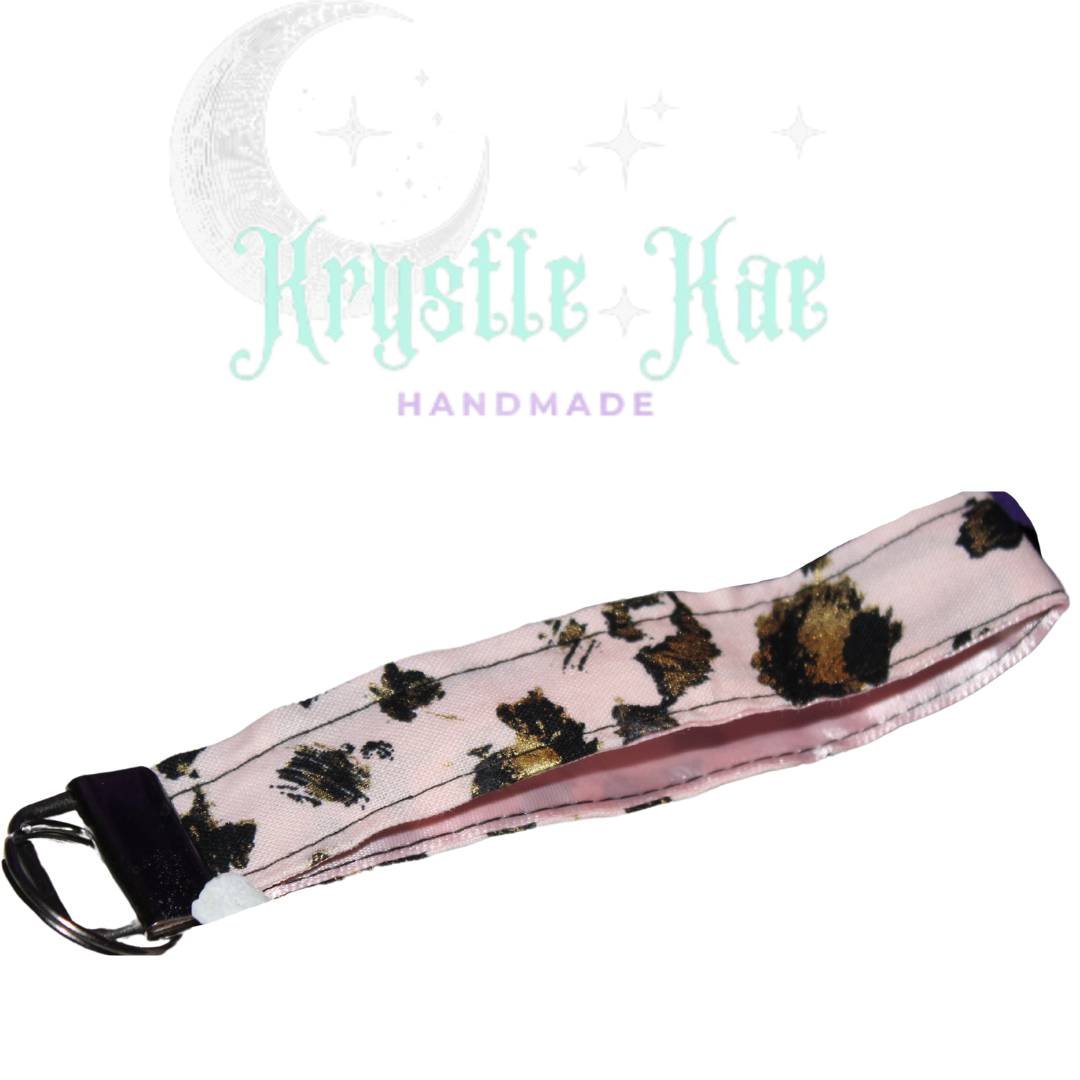 Pink Cheetah Print Key Fob Wristlet - Trendy Key Chain Holder