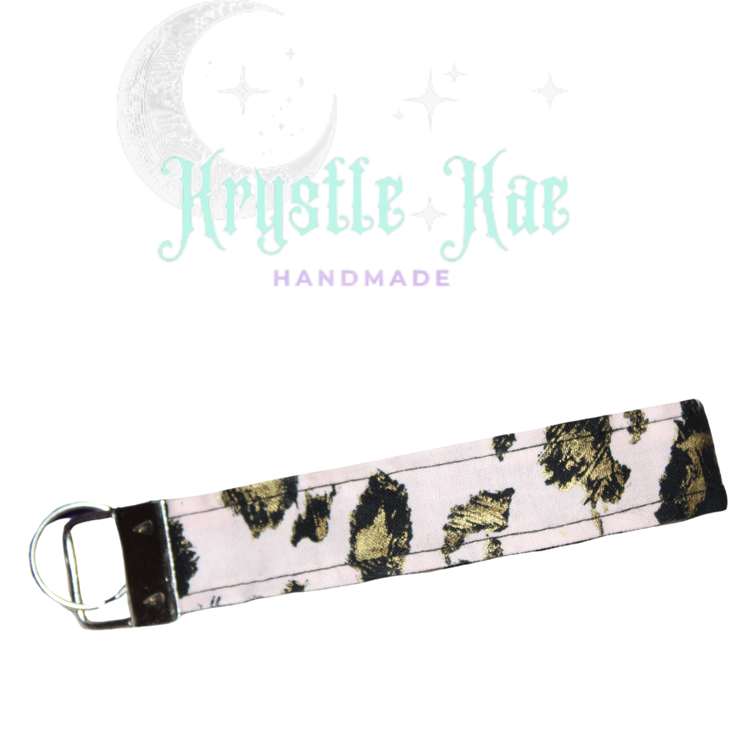 Pink Cheetah Print Key Fob Wristlet - Trendy Key Chain Holder