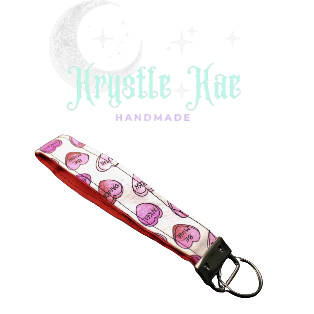 Love is in the Air: Quirky Conversation Hearts key fob Wristlet