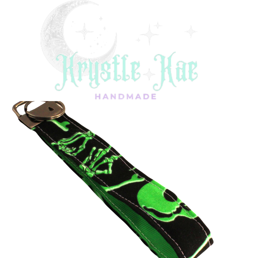 Glow in the Dark Skull Key Fob Wristlet