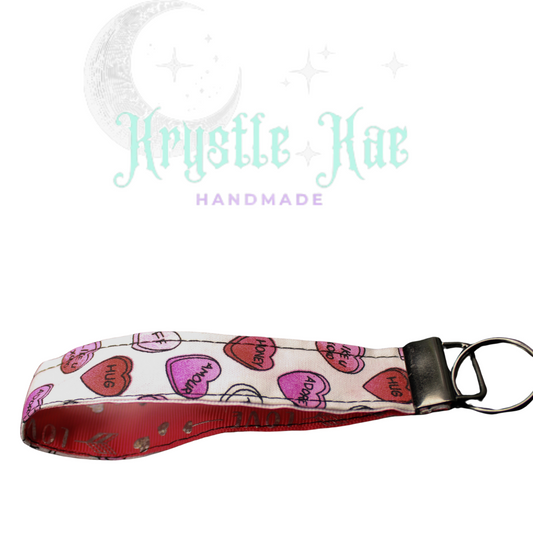 Love is in the Air: Quirky Conversation Hearts key fob Wristlet