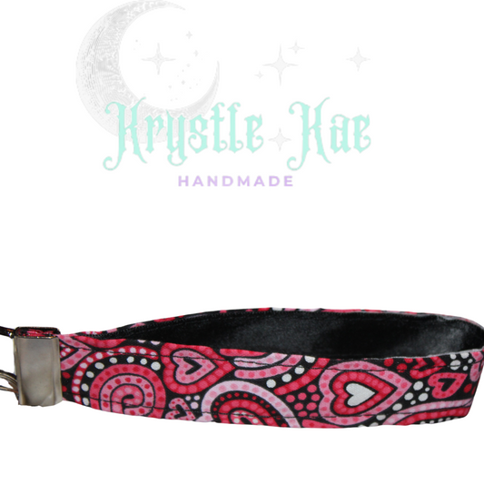 Paisley Hearts Key Fob Wristlet